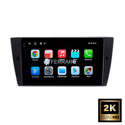 Autoradio per BMW Serie 3 9" 2K | E90/E91/E92/E93 | Dal 2005> | Android | Bluetooth | CarPlay | Android Auto | 12/256GB Ram