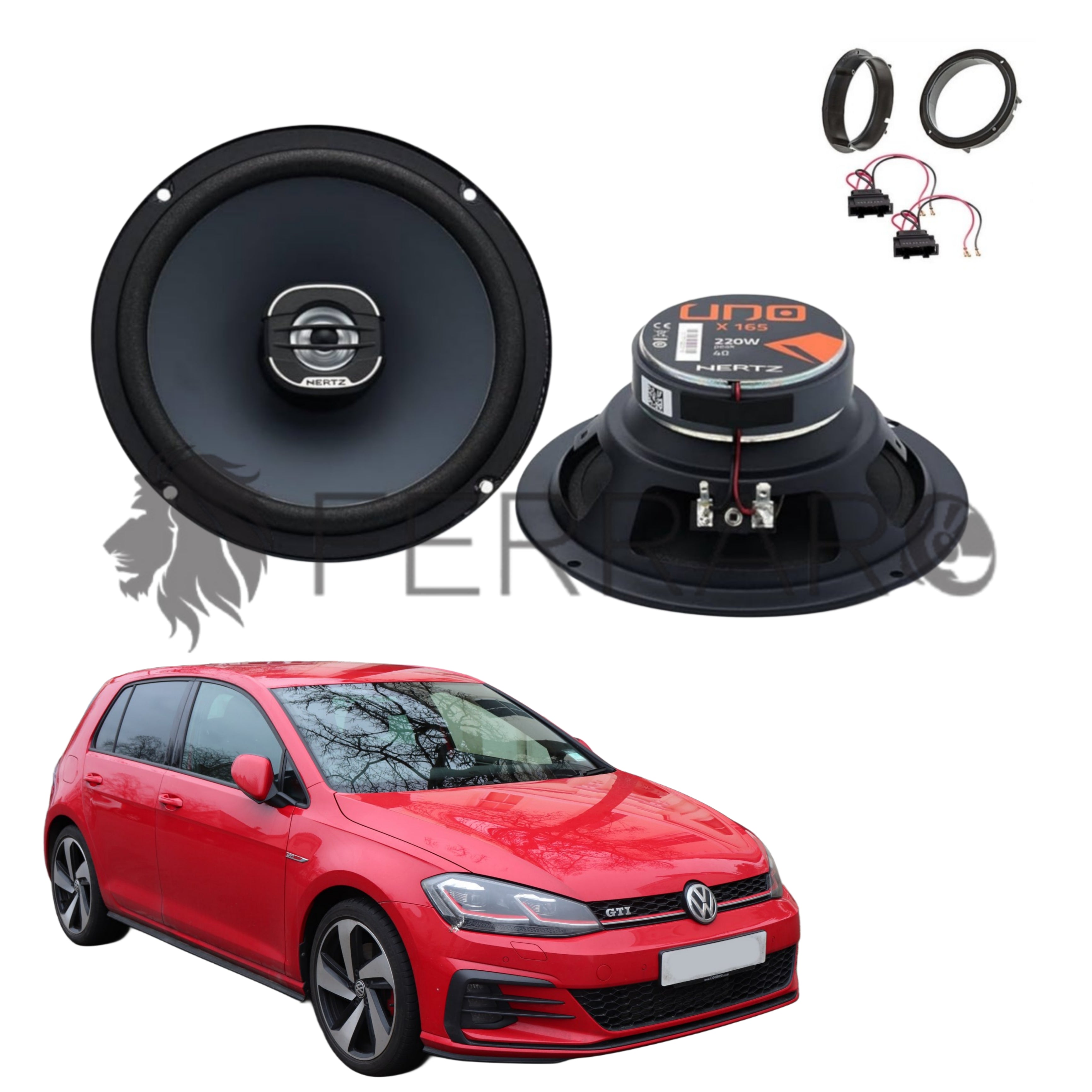 Hertz Kit 2 Casse | X 165 | Ant o Post | VW Golf 7ª Serie dal 2013>