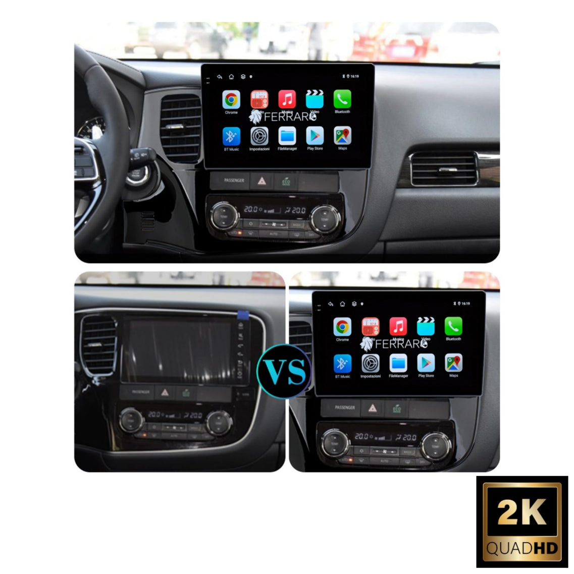 Autoradio per Mitsubishi Outlander 3 10.1" 2K | 2013-2018 | Android | Bluetooth | CarPlay | Android Auto | 4/64GB Ram