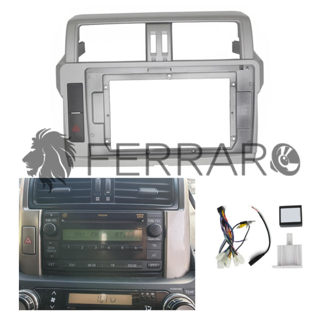 Kit Montaggio Autoradio 9"Pollici Toyota Prado J150 (2009-2023), Mascherina, Cablaggio per Autoradio Android