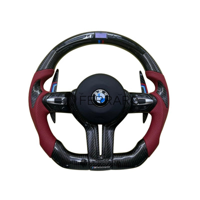 (PRENOTA) Volante per BMW, Carbonio, LED, Forato, Sport