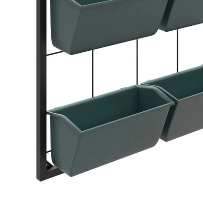 Outsunny Orto Verticale a 3 Livelli con 6 Vasi in Acciaio e Plastica, 52x14x66cm, Verde Scuro