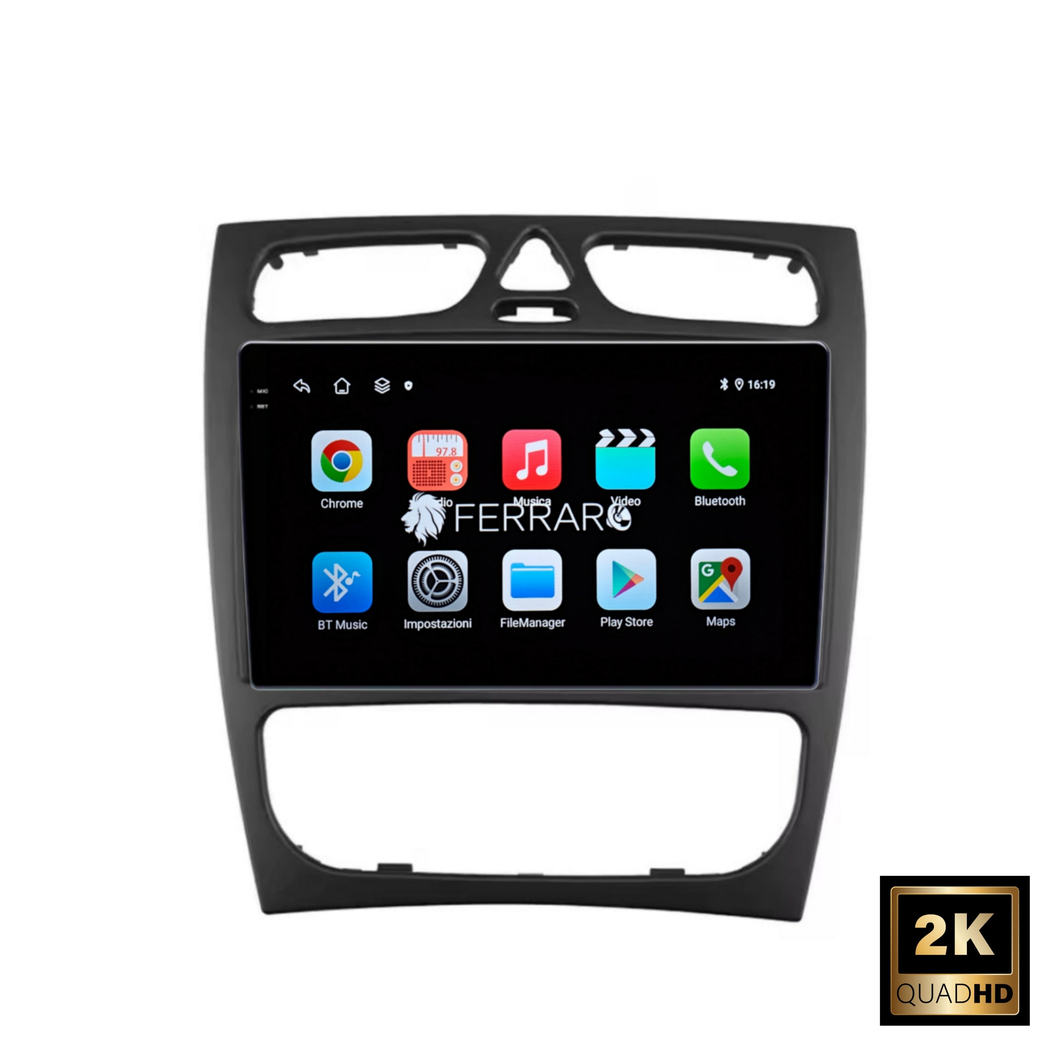 Autoradio per Mercedes Classe C 9" 2K | 1998-2005 | Android | Bluetooth | CarPlay | Android Auto | 12/256GB Ram