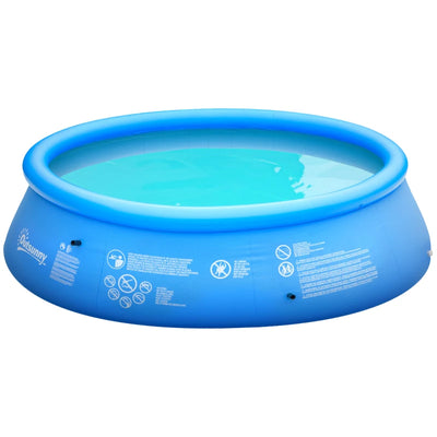 Outsunny Piscina Gonfiabile per 3-4 Persone in PVC con Pompa Manuale, Φ274x76cm, Blu