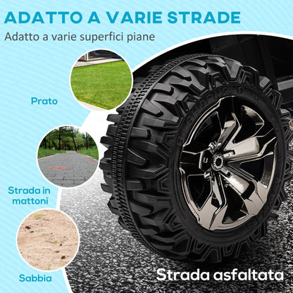 HOMCOM Quad Elettrico per Bambini 3-5 Anni a 12V con Fari e Pedale, in PP e Metallo 100x65x73 cm, Blu