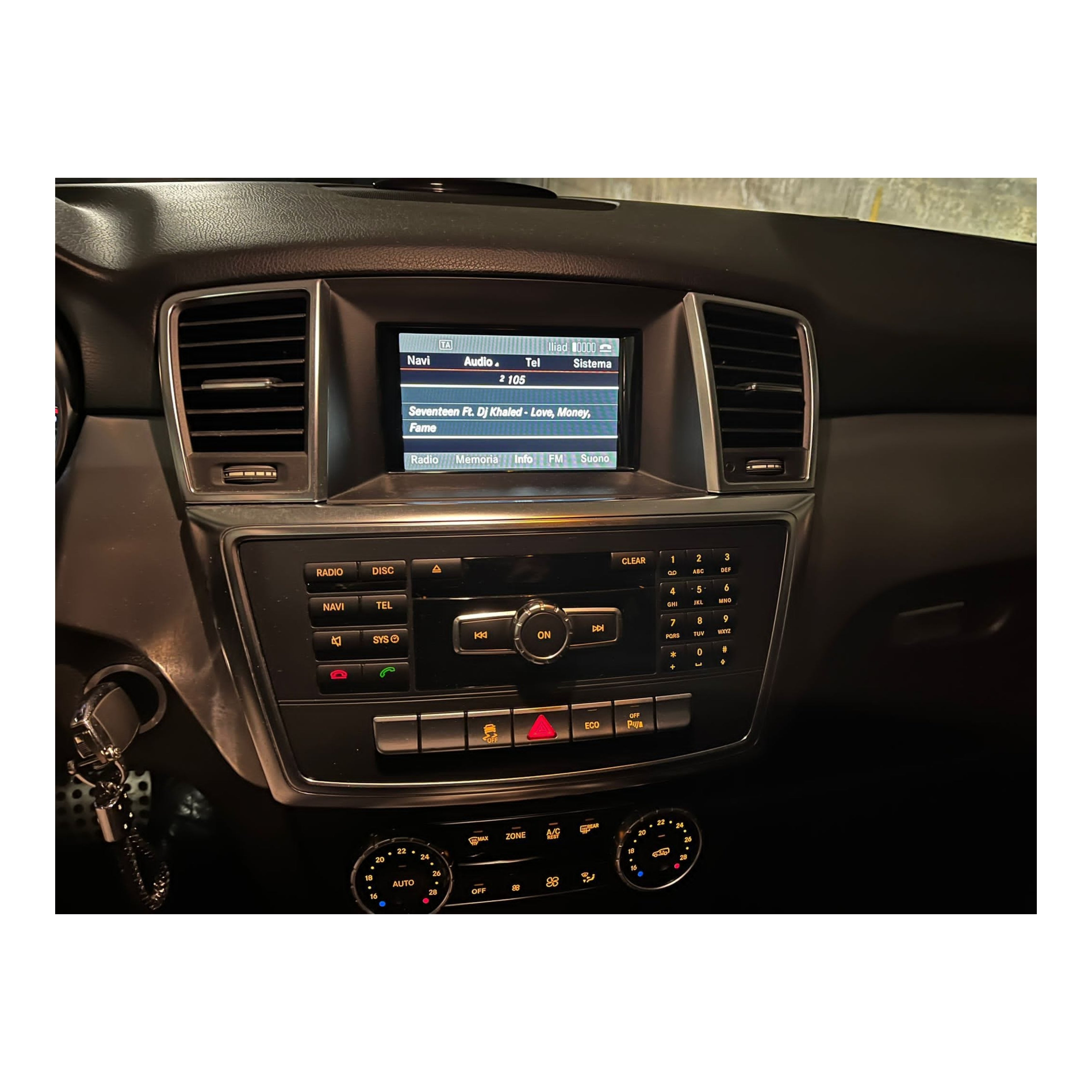 Kit Montaggio Autoradio 9"Pollici Mercedes Classe M W166 (2011-2015), Mascherina, Cablaggio per Autoradio Android