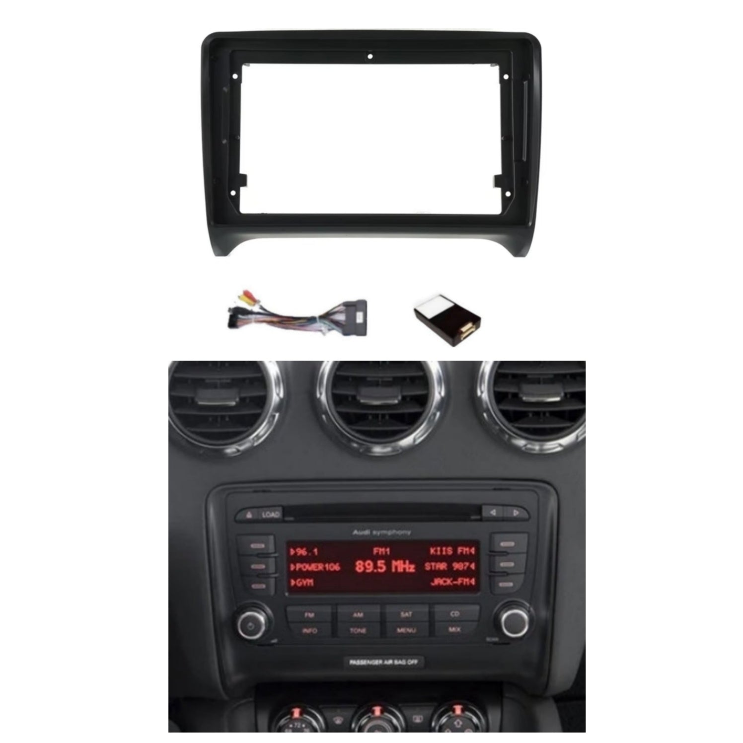 Kit Montaggio Autoradio 9"Pollici per Audi TT (2006-2014) Mascherina, Cablaggio Autoradio Android