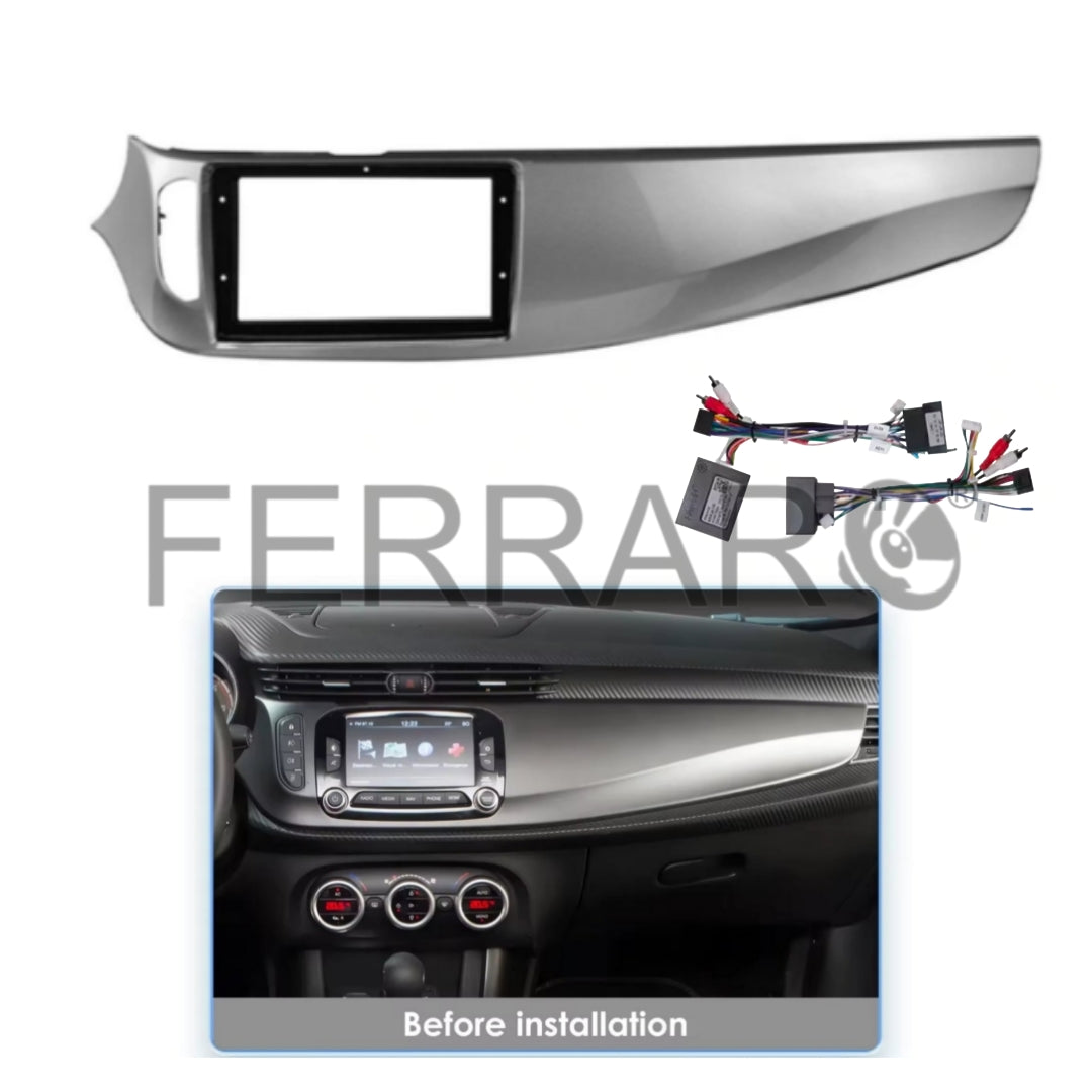 Kit Montaggio Autoradio 9"Pollici per AlfaRomeo Giulietta (Dal 2014+) Mascherina, Cablaggio Autoradio Android