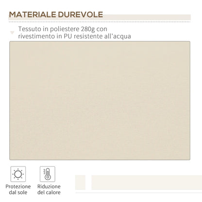 Outsunny Tenda da Sole per Esterno a Bracci Avvolgibile con Apertura a Manovella, 360x250 cm, Crema