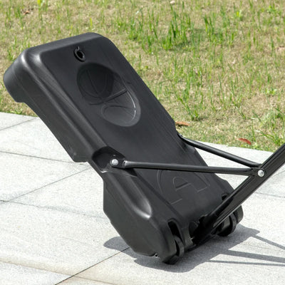 HOMCOM Canestro Basket con Altezza Regolabile 197.5-245cm, Base con Ruote e Tabellone, Blu