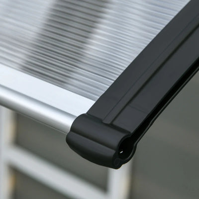 Outsunny Pensilina da Esterno per Finestre e Porte, in Policarbonato e Alluminio, 110x60x18cm - Trasparente