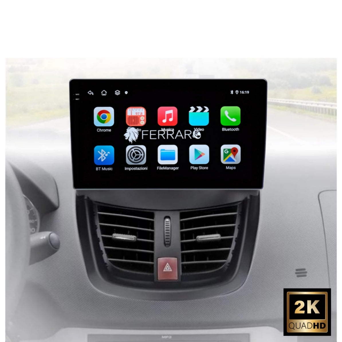 Autoradio per Peugeot 207/207cc 9" 2K | 2006-2015 | Android | Bluetooth | CarPlay | Android Auto | 12/256GB Ram