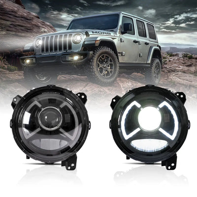 Fanali Anteriore Completo per Jeep Wrangler JL 4ª Serie (2017-2025) a LED