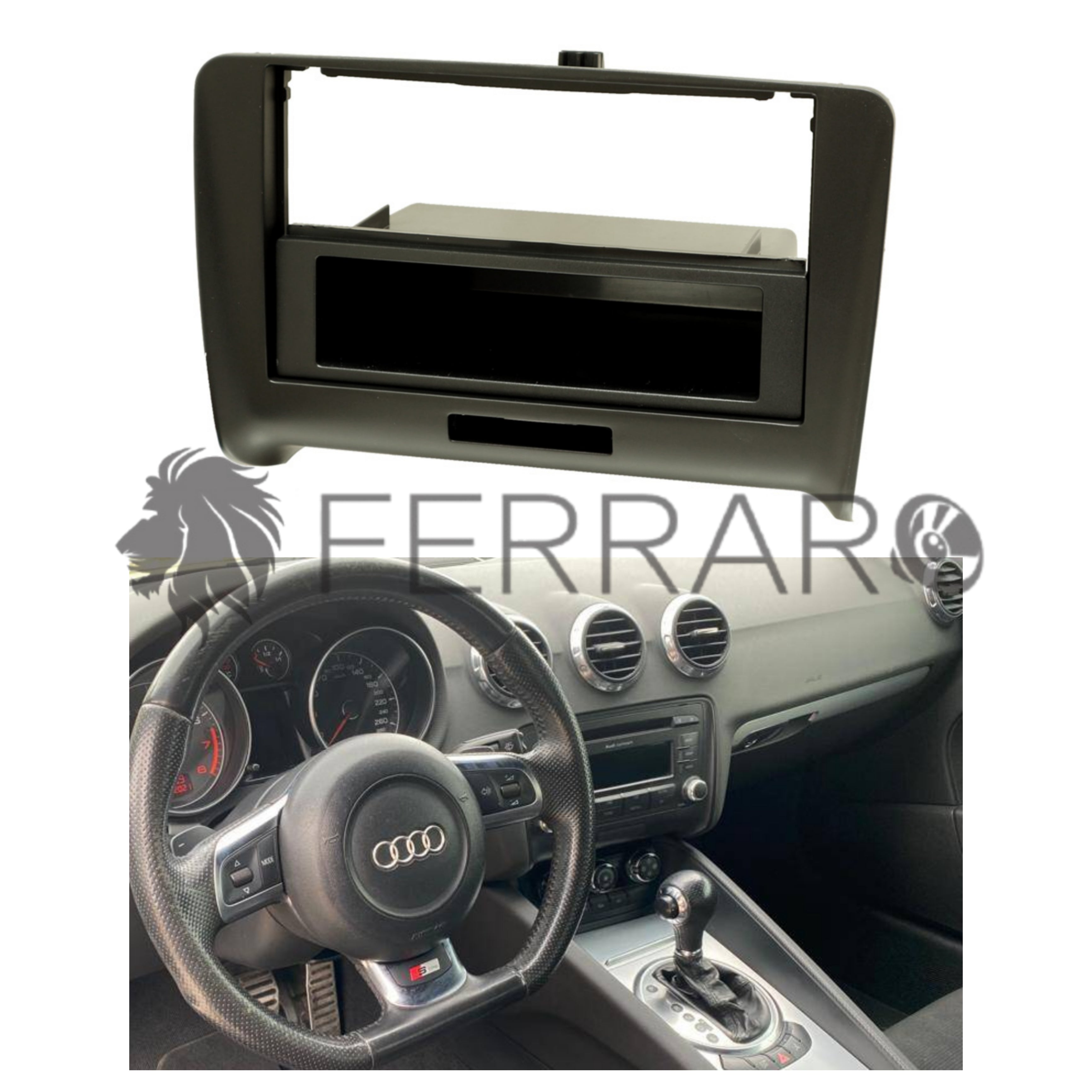 Car Radio Panel Kit, 1DIN, Audi TT, 2007 - 2014