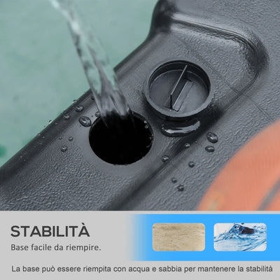 HOMCOM Canestro da Basket Altezza Regolabile in Acciaio con Base 112 × 74 × 365cm