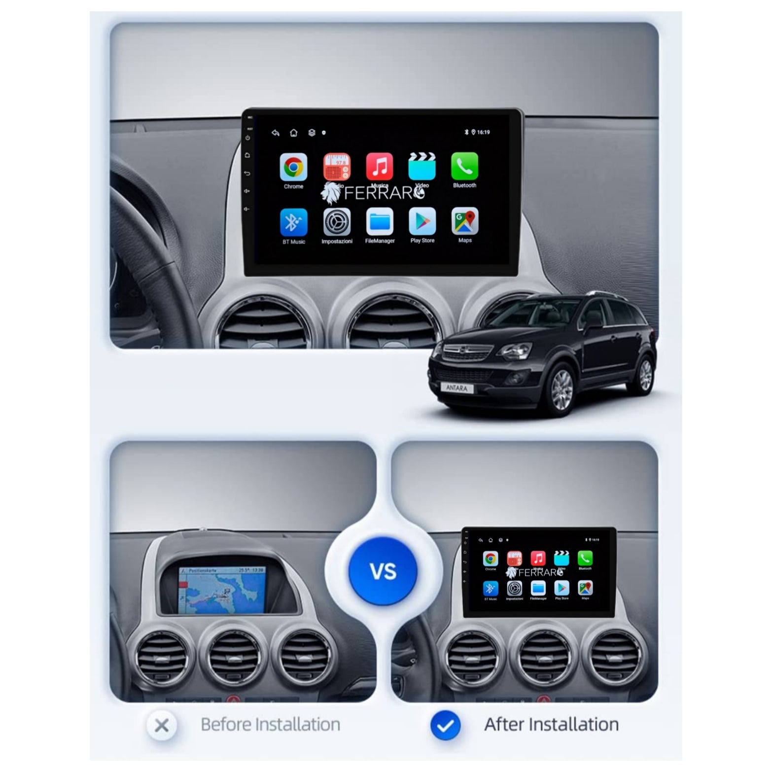 Autoradio per Opel Antara 9" | 2006-2017 | Android | Bluetooth | CarPlay | Android Auto | 2GB/4GB/6GB/8GB Ram
