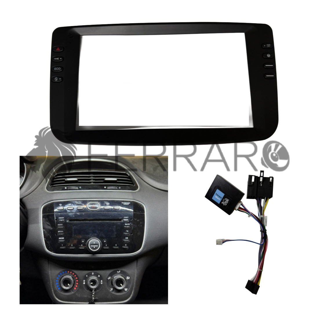 Kit Montaggio Autoradio 9"Pollici Fiat Punto Evo (2009>), Mascherina, Cablaggio per Autoradio Android