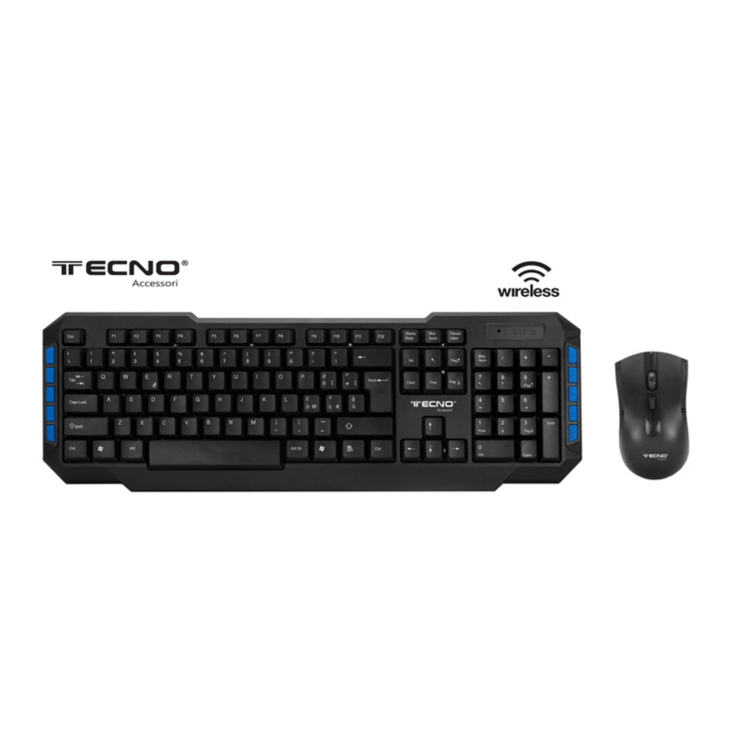 Tecno Tastiera + Mouse | Wireless, Nero, TC-920W RETAIL