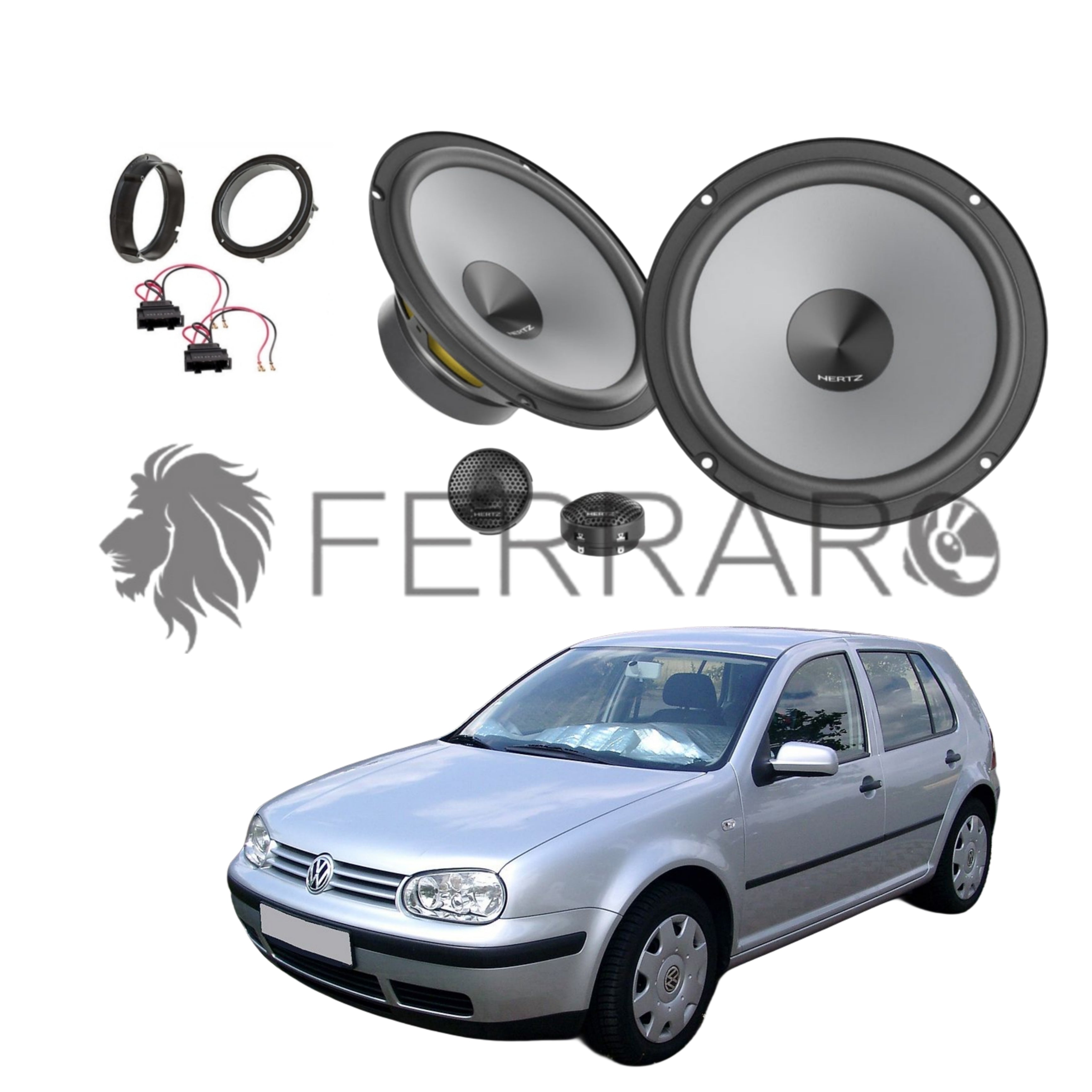 Hertz Kit 4 Casse | K 165 | Ant o Post | VW Golf 4ª Serie dal 1997>