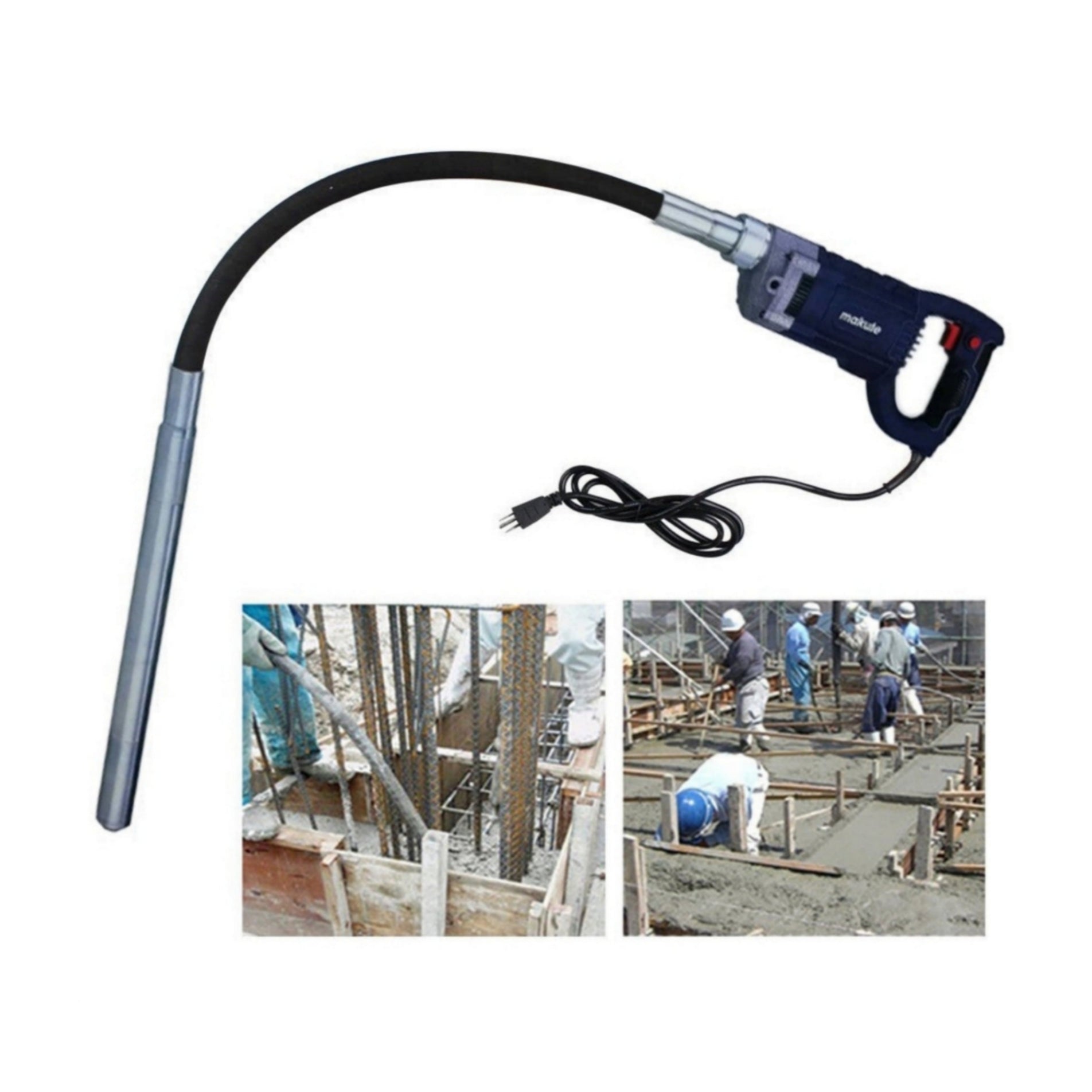 Vibratore per Calcestruzzo, 960w, Betoniera Elettrica per Cemento, 3/4 HP, Heavy Duty, Rimuovi Bolle