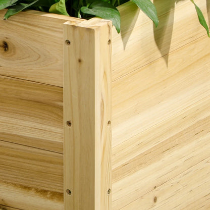 Outsunny Fioriera da Giardino con Foro di Drenaggio e Rotelle, in Legno di Abete, 89x48x47 cm