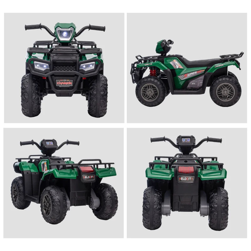 HOMCOM Quad per Bambini 3-6 Anni con 3 Luci LED, Velocità max 4km/h e 50 Minuti max di Carica, 88x45x50 cm