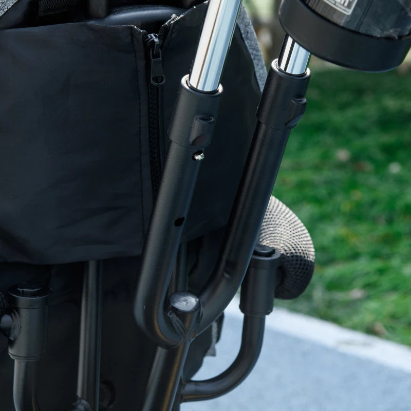 HOMCOM Triciclo per Bambini con Maniglione 6 in 1, Tettuccio Regolabile e Cintura di Sicurezza, Età 1-5 Anni, Grigio