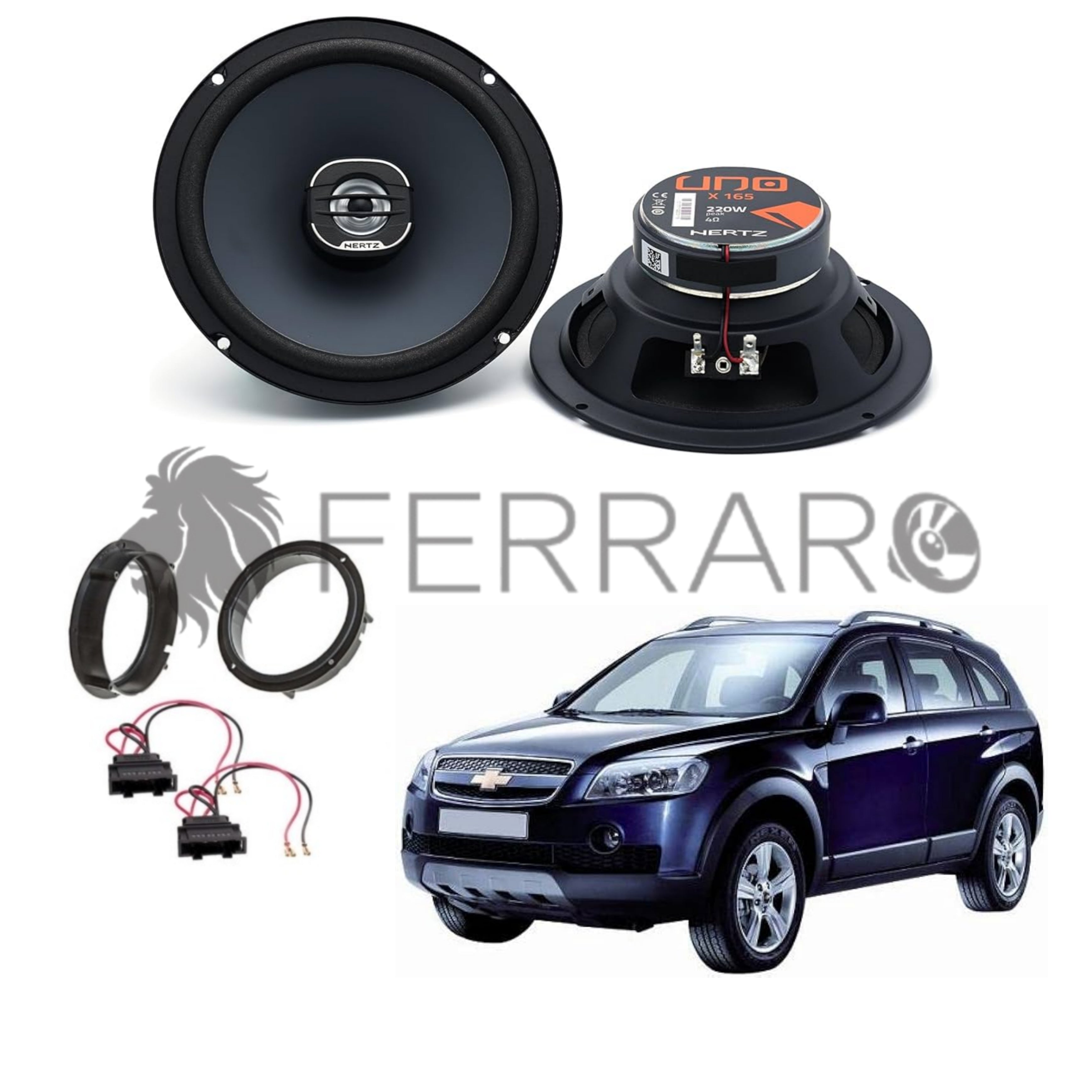Hertz Linea Uno X165 Coassiali 165mm (220W) + Supporti Per Chevrolet Captiva Anteriore – Sostituzione OEM