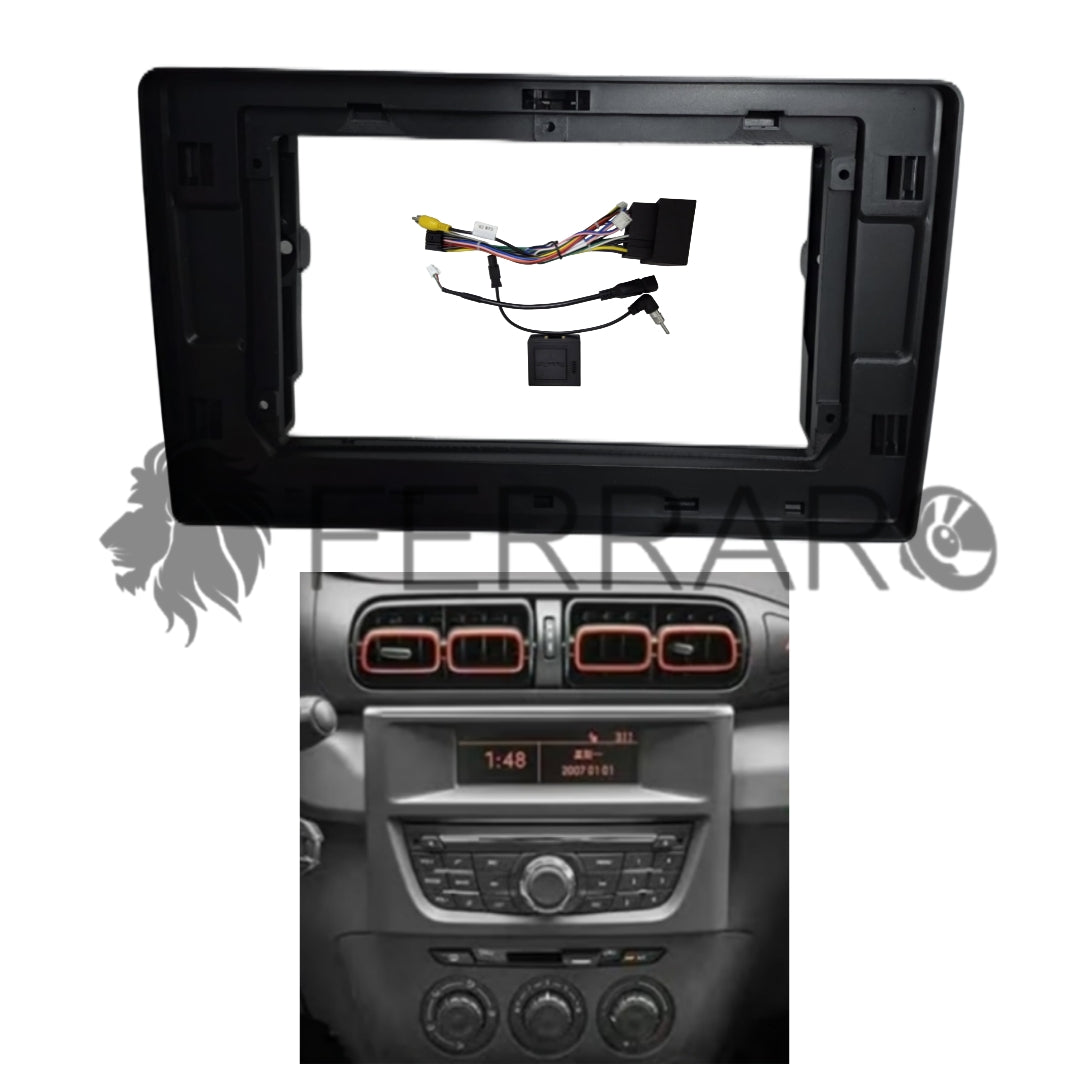 Kit Montaggio Autoradio 9"Pollici Citroen C3-XR (2019-2020), Mascherina, Cablaggio per Autoradio Android