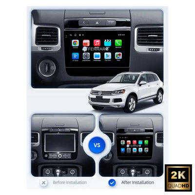 Autoradio per Volkswagen Touareg 7P 9" 2K | 2010-2018 | Android | Bluetooth | CarPlay | Android Auto | 12/256GB Ram