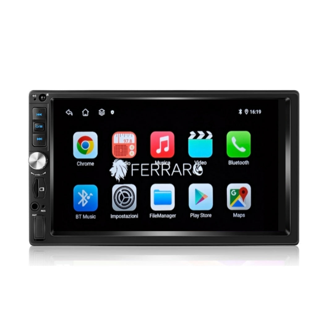 Autoradio Universale Fisso, 2Din 7" Pollici, Android, Bluetooth, CarPlay, Android Auto, 4/64GB Ram