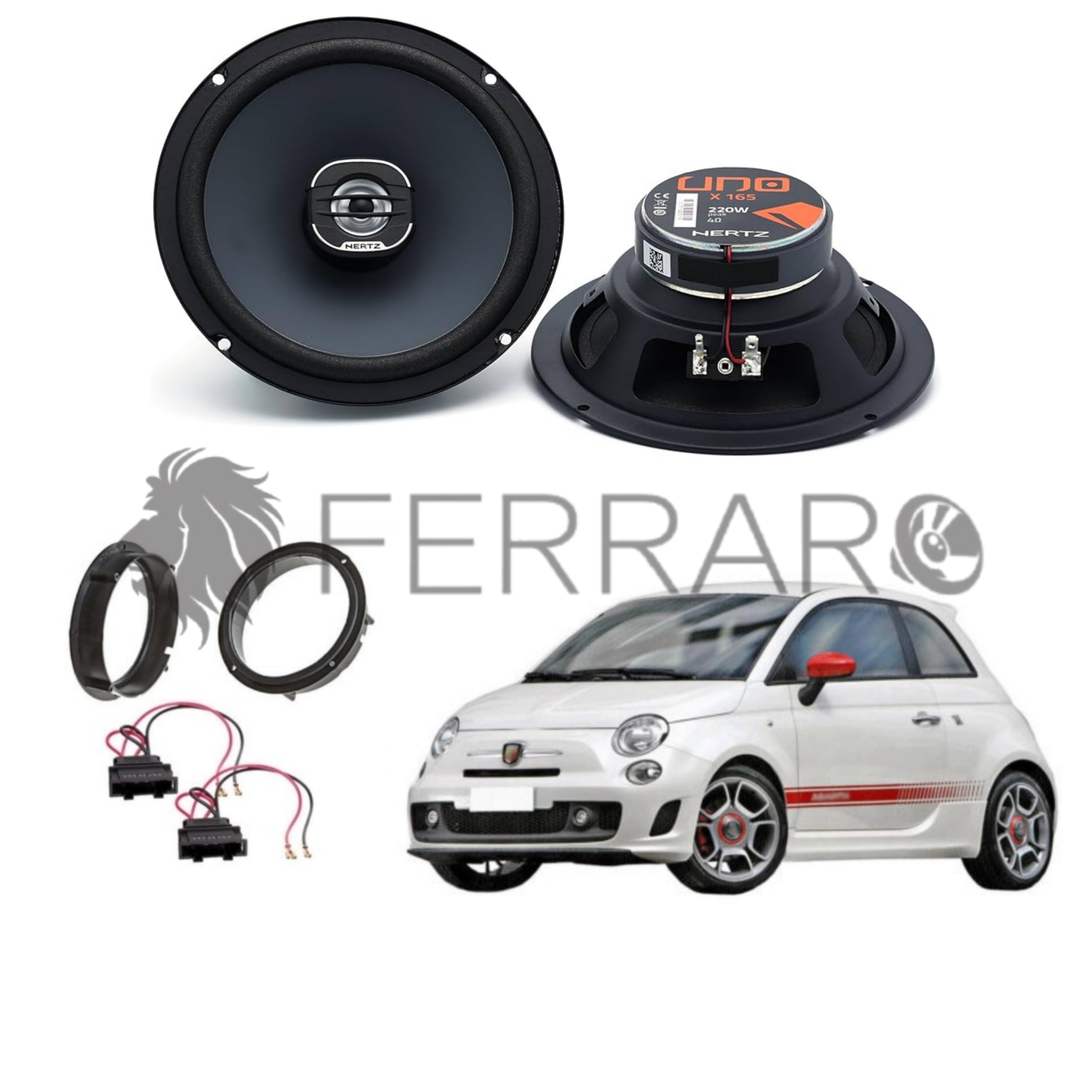 Hertz Kit 2 Casse | X 165 | Anteriore | Fiat 500 Abarth 595 695