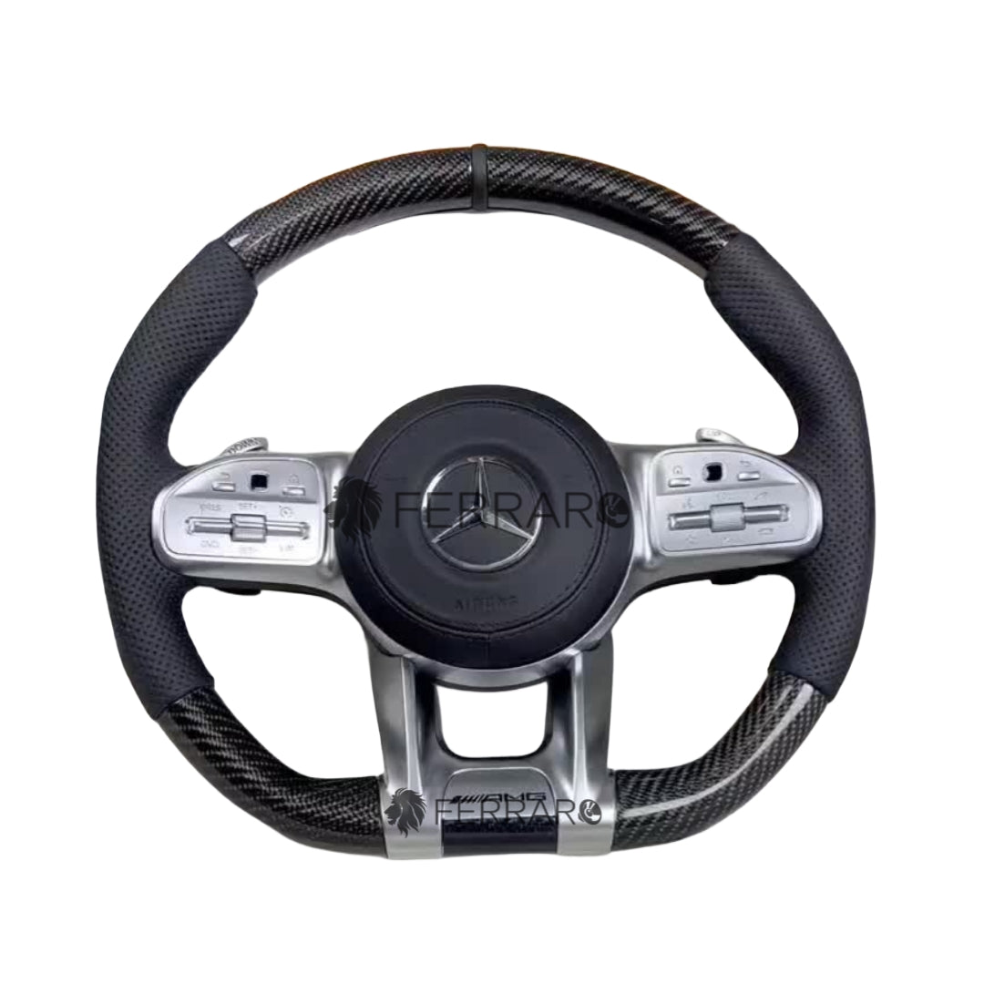 Volante per Mercedes, Pelle Nera, Sport, Etichetta Nera, Perforazione, Galvanica, AMG
