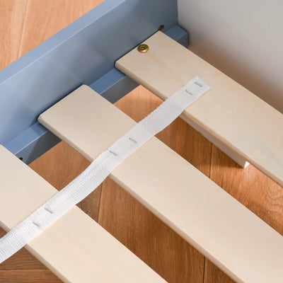 HOMCOM Letto Basso per Bambini e Bambine di +3 Anni con Sponde, Lettino Blu e Bianco, 143 x 74 x 59 cm