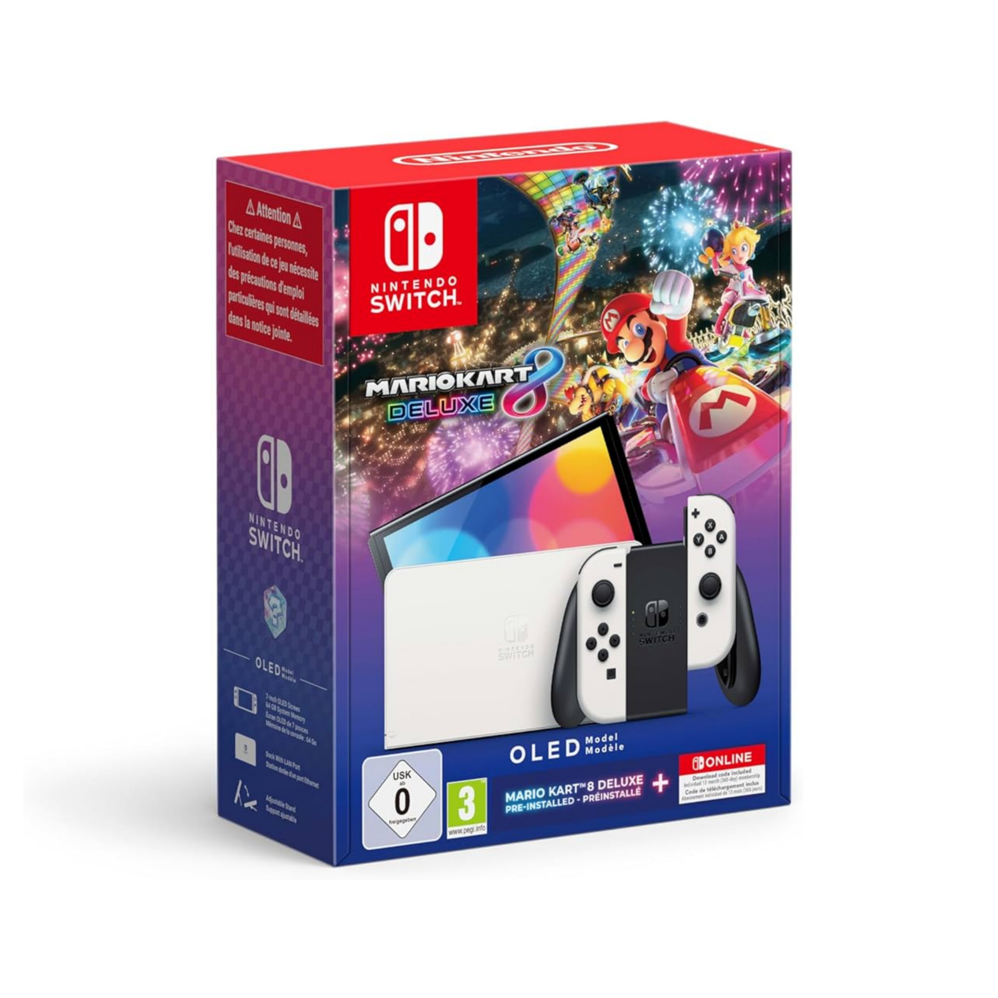 Nintendo Switch OLED | Mario Kart 8 Deluxe | 64GB | Wifi Nero, Bianco