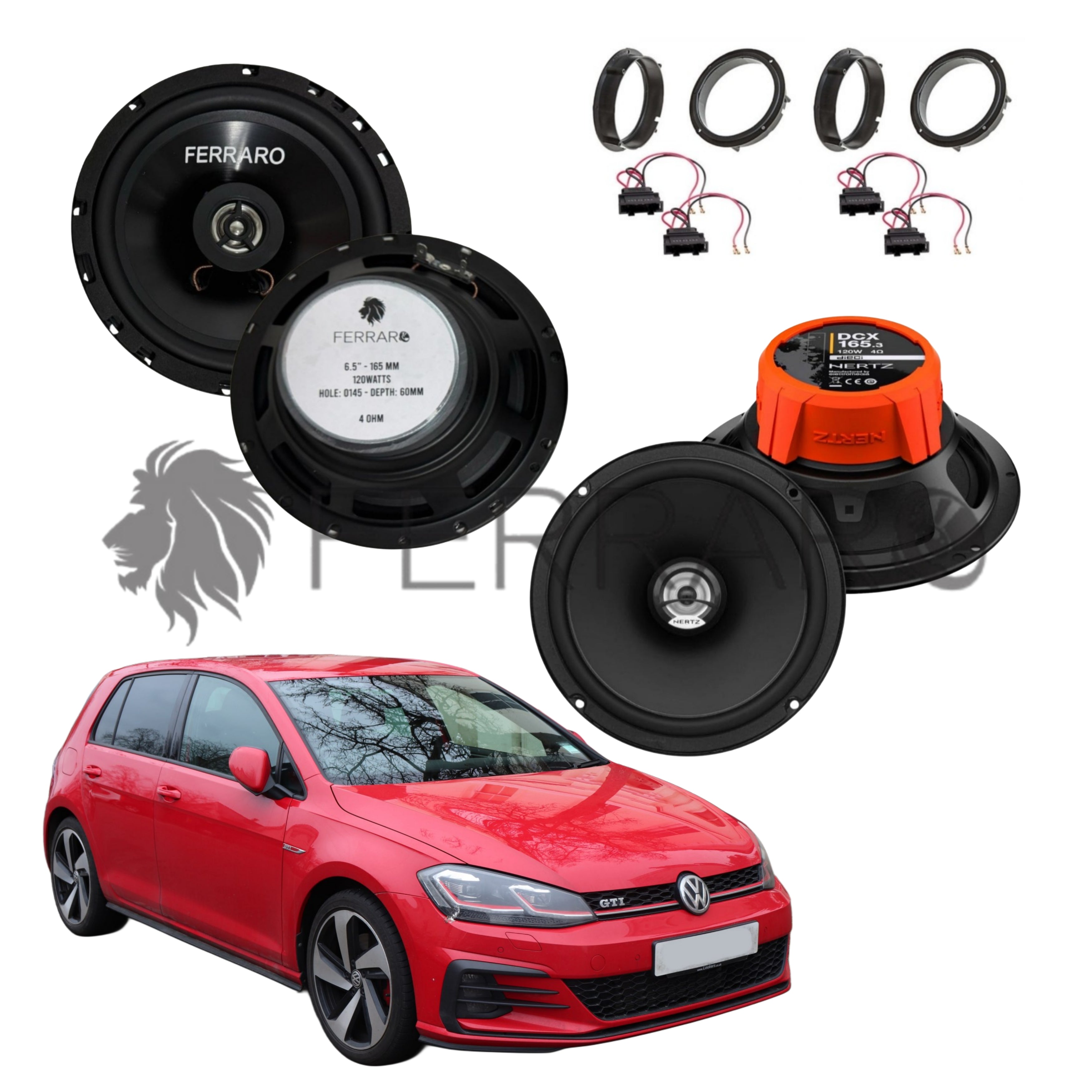 FerraroStore Kit 4 Casse | DCX 165.3 | ASC-652PC | Ant/Post | VW Golf 7ª Serie dal 2013>