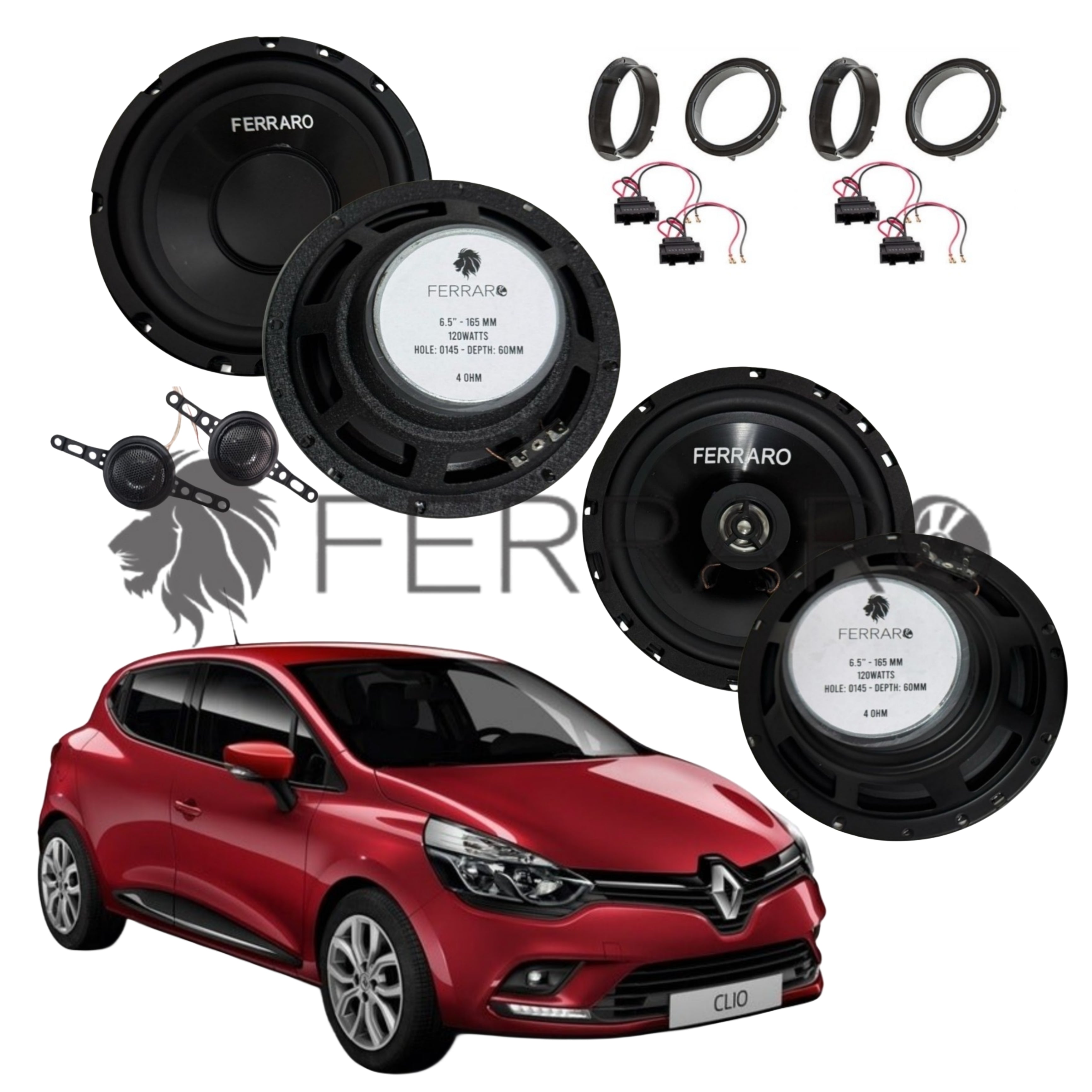 FerraroStore Kit 6 Altoparlanti | ASK-165.2 | ASC-652PC | Ant/Post | Renault Clio V | 5ª Serie (Dal 2019>)
