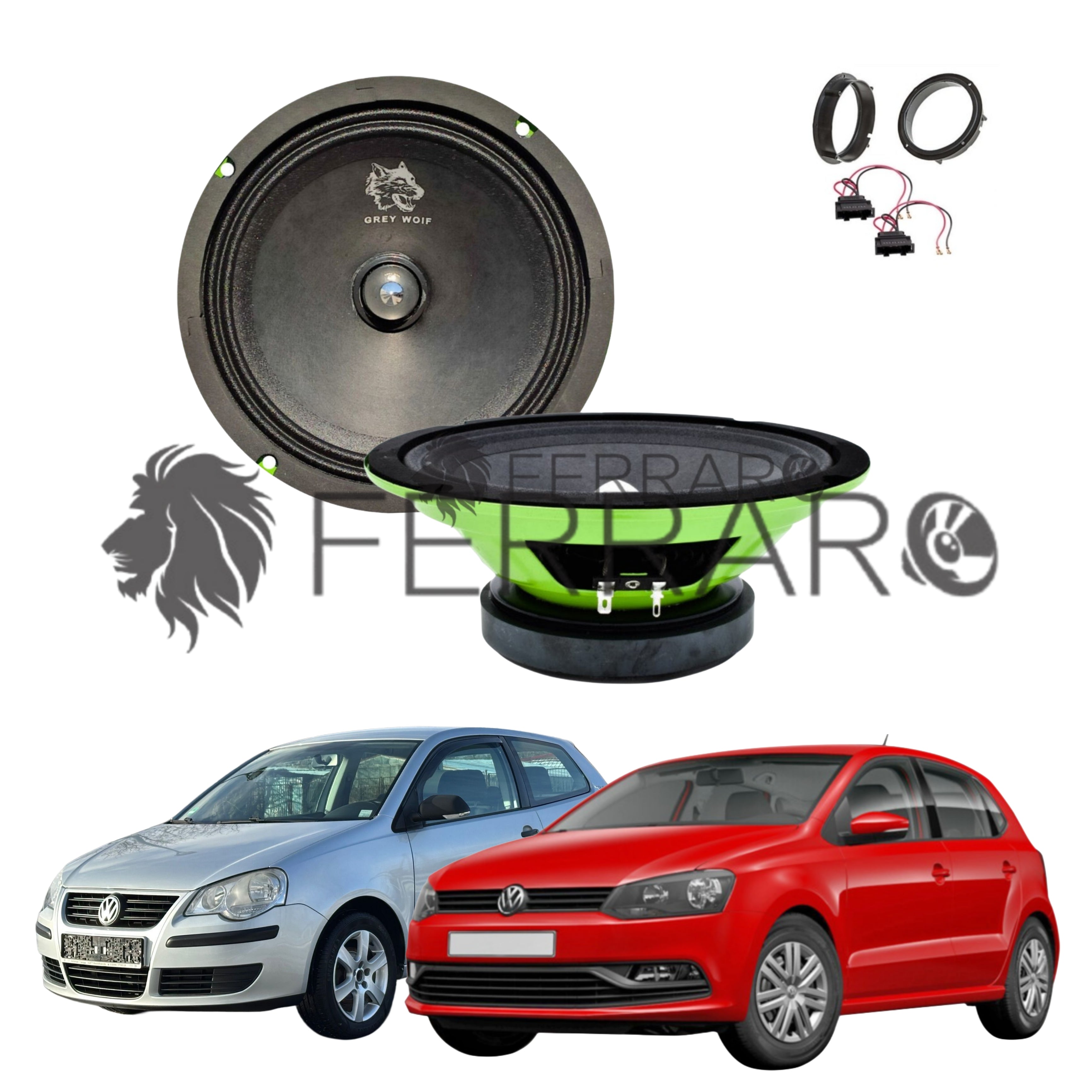 FerraroStore Kit 2 Altoparlanti | PV165.3 | Ant o Post | VW Polo 9N/6R/6C (2001-2024)