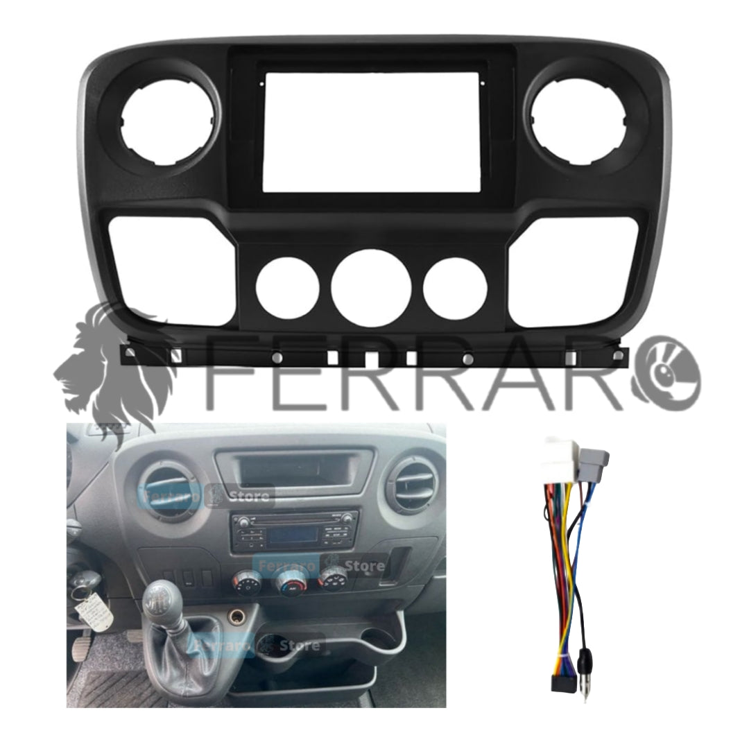 Kit Montaggio Autoradio 9"Pollici per Opel Movano, Renault Master, Nissan NV400 (2010-2021), Mascherina, Cablaggio Autoradio Android