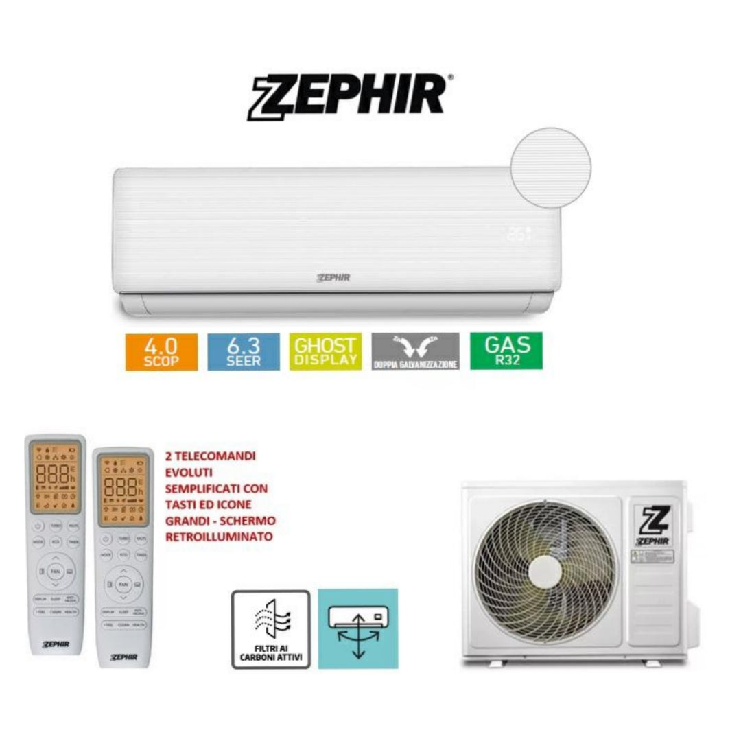 Zephir Condizionatore | 18000BTU A++/A+, R32, 2 Telecomandi, ZTQ18000