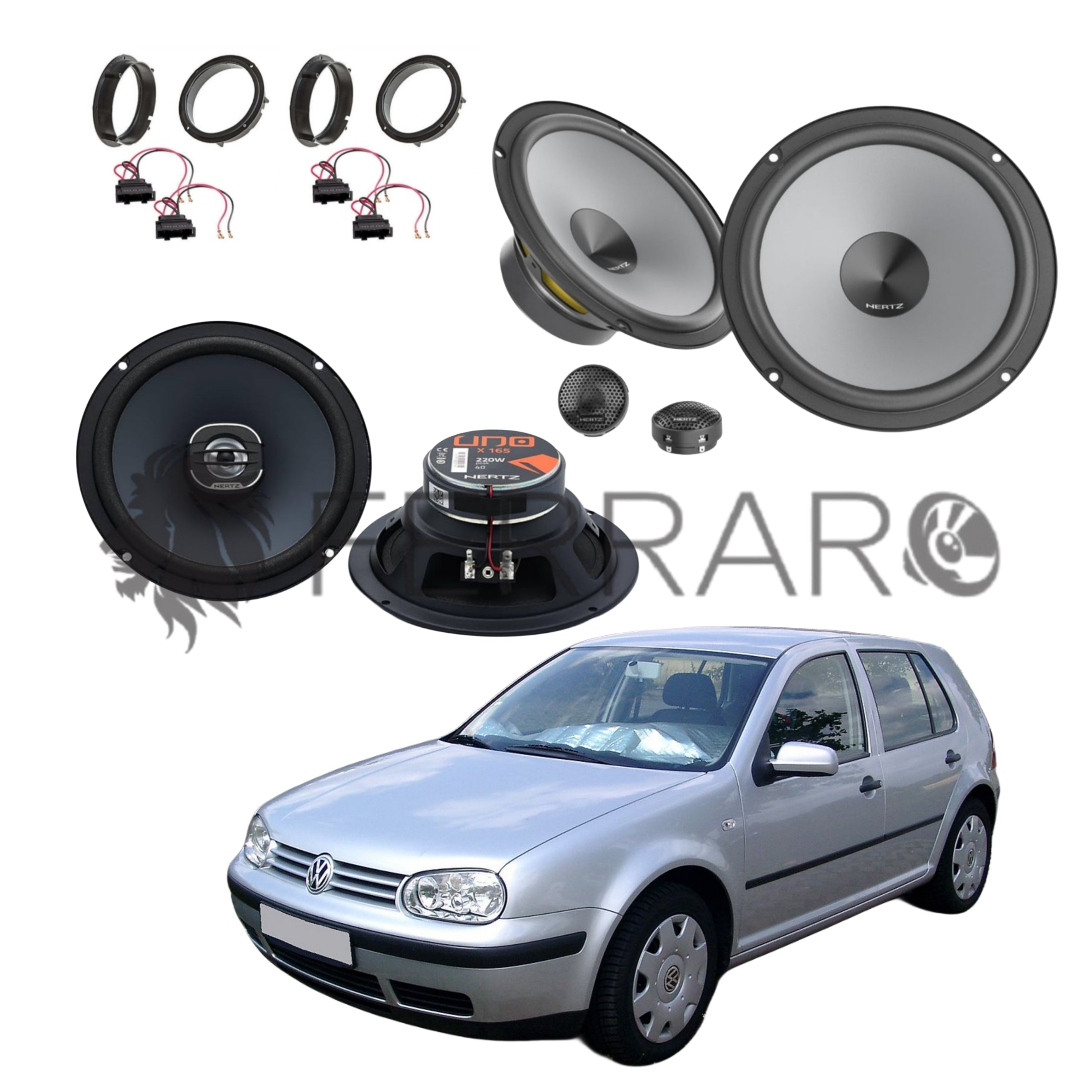 Hertz Kit 6 Casse | K 165 | X 165 | Ant/Post | VW Golf 4ª Serie dal 1997>