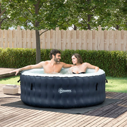Outsunny Piscina Idromassaggio Gonfiabile e Riscaldante fino 42℃ con 108 Getti, per 4-6 Persone