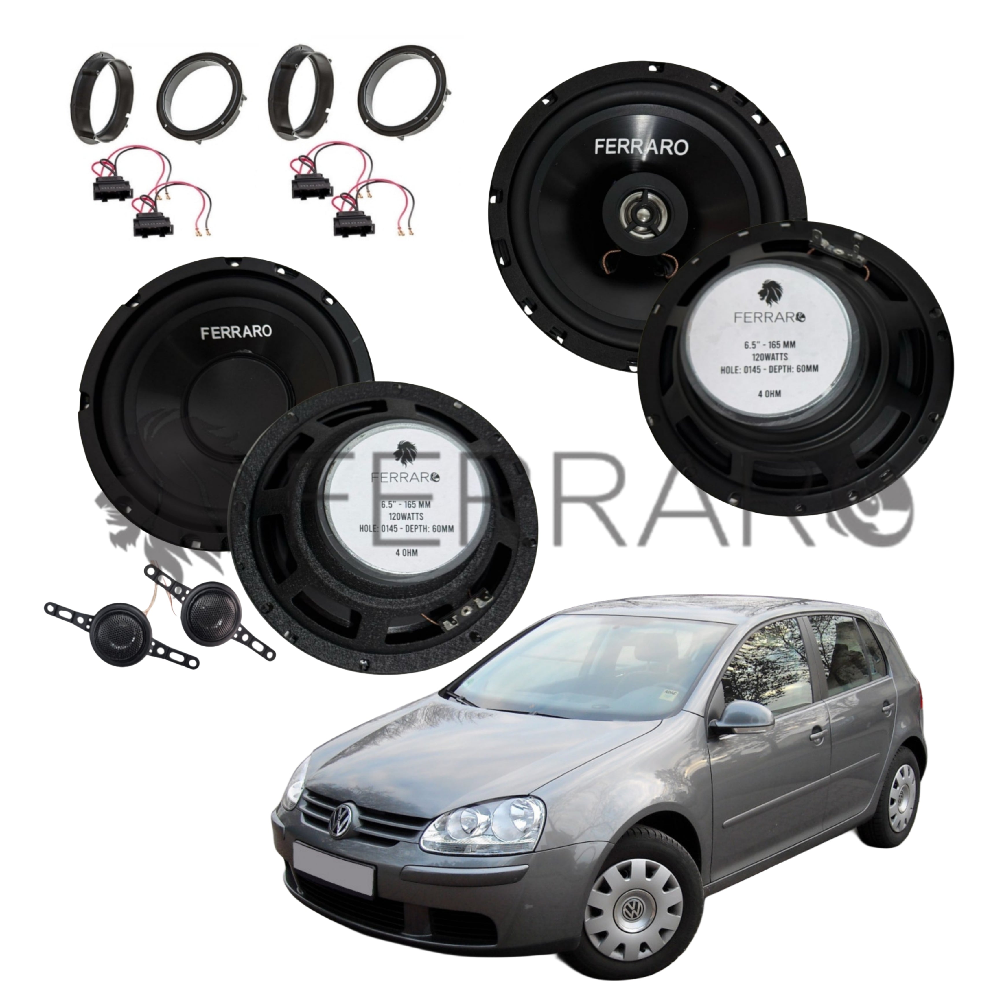 FerraroStore Kit 6 Altoparlanti | ASK-165.2 | ASC-652PC | Ant/Post | VW Golf 5ª Serie dal 2003>