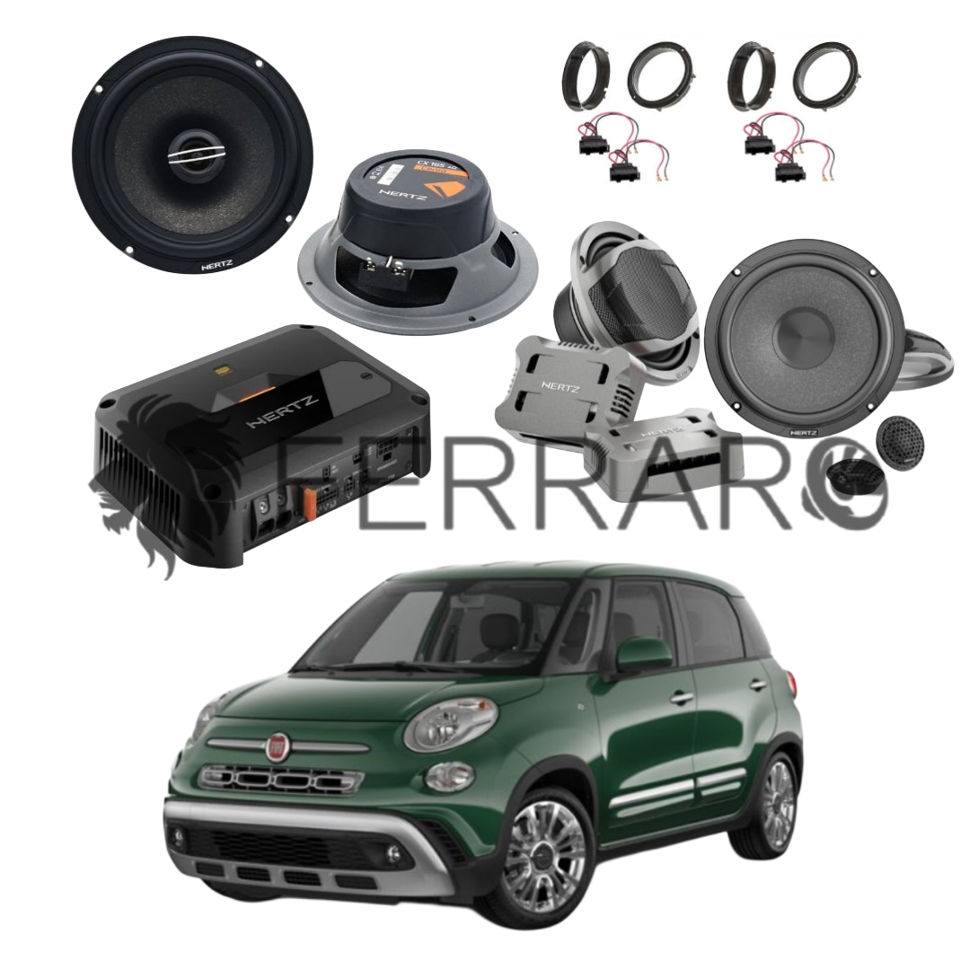 Hertz Sound Amplificatore CP 4.800 4 Canali 4x190w, CK 165, CX 165, Set Cavi, per Fiat 500L
