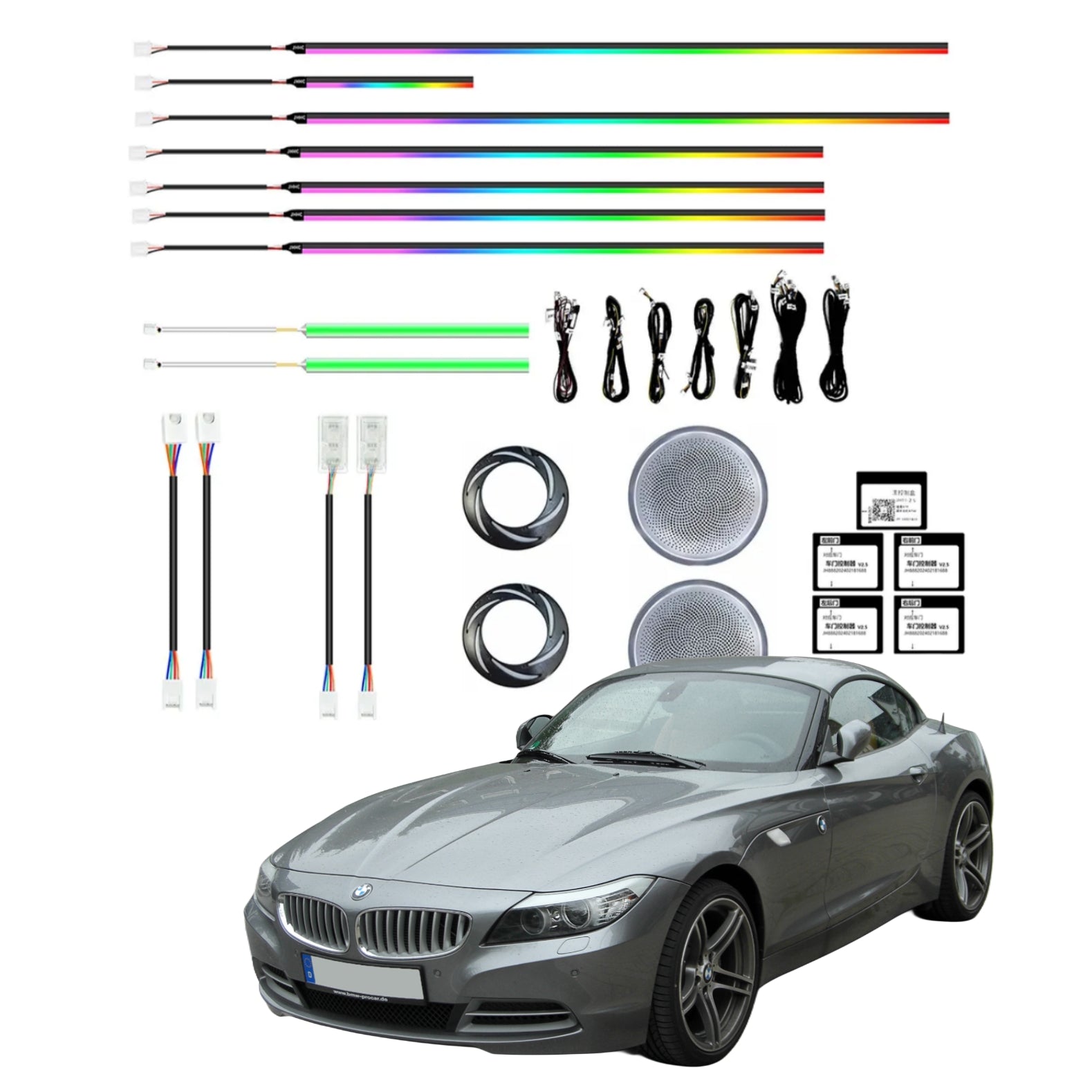 Ambient Light per BMW Z4 E89 (2009-2016), 256 Colori RGB