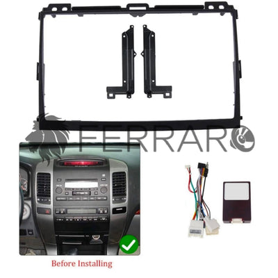 Kit Montaggio Autoradio 9"Pollici Toyota Cruiser 120 (2002-2009), Mascherina, Cablaggio per Autoradio Android