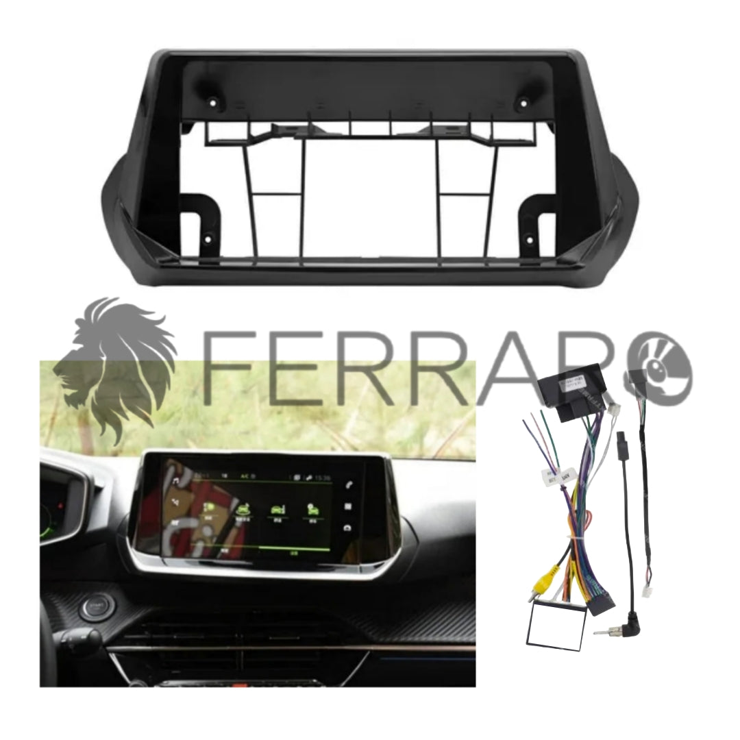 Kit Montaggio Autoradio 9"Pollici Peugeot 2008/208 (2019-2023) Mascherina, Cablaggio Autoradio Android
