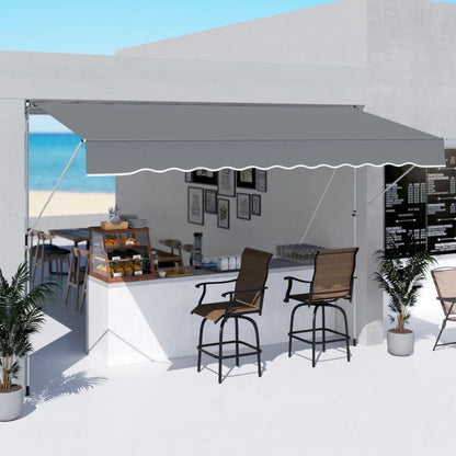 Outsunny Tenda da Sole a Bracci Avvolgibile con Manovella e Struttura Telescopica, 4x1.2m, Grigio