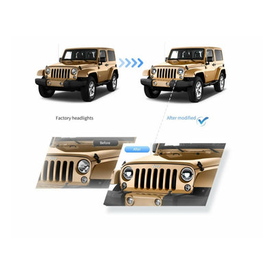 Fanali Anteriore Completo per Jeep Wrangler JK 3ª Serie (2007-2018) a LED