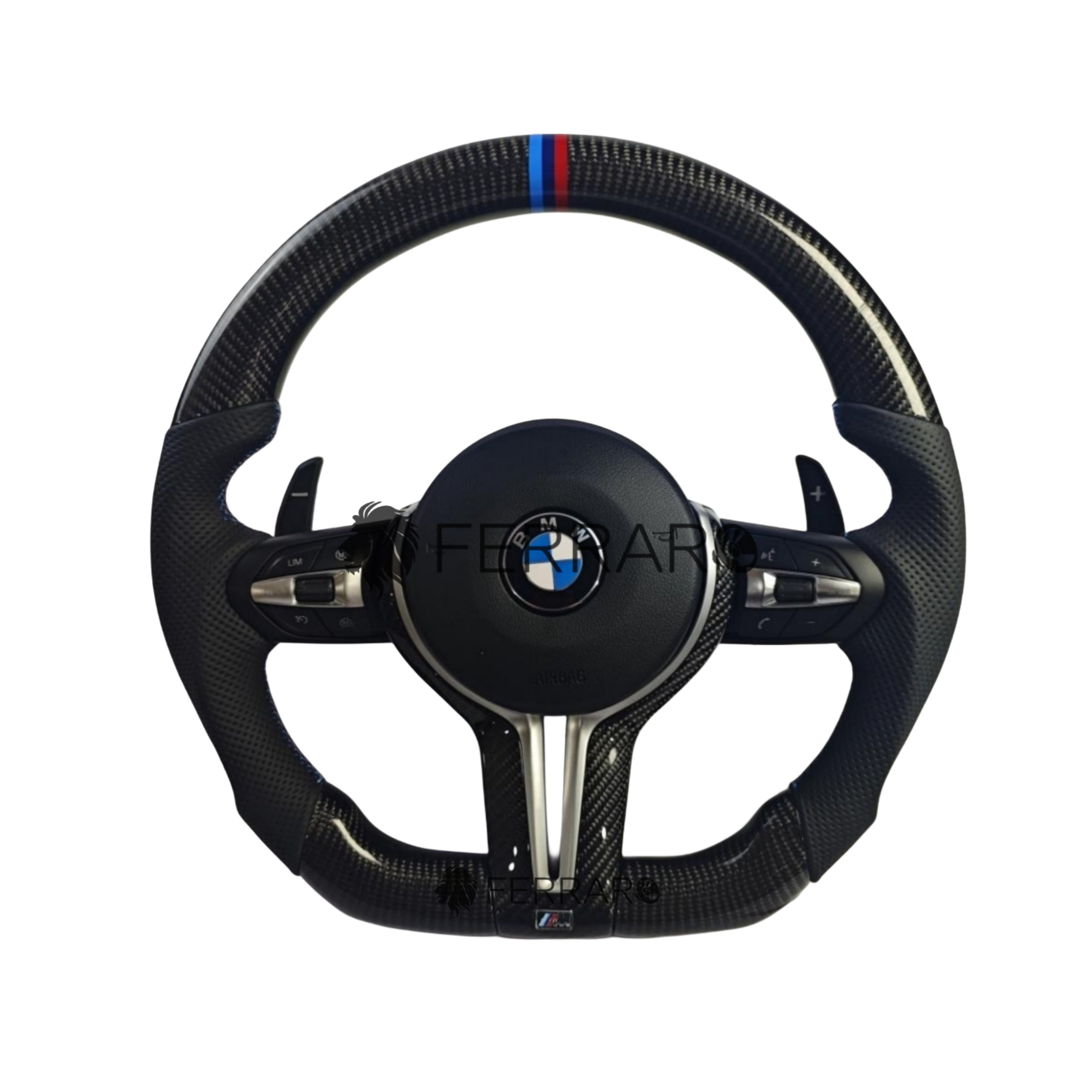 Volante per BMW, Carbonio Diagonale, Tricolore, Puzonatura, Sport